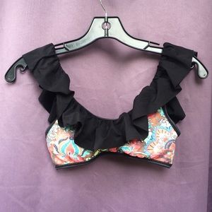 Maaji reversible bikini top black paisley